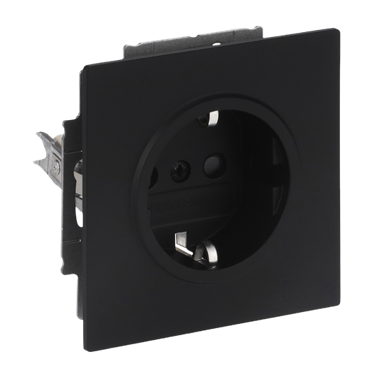 SCHUKO® Steckdosen-Einsatz Safety+ schwarz matt - Busch-art linear®
