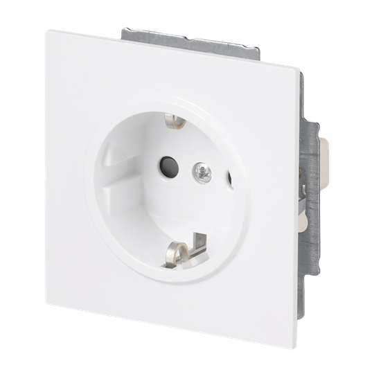 SCHUKO® Steckdosen-Einsatz Safety+ ohne Spreize studioweiß - Busch-art linear®