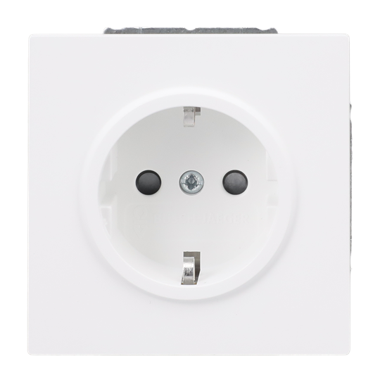 SCHUKO® Steckdose Safety+ ohne Spreize studioweiß matt - Busch-art linear®