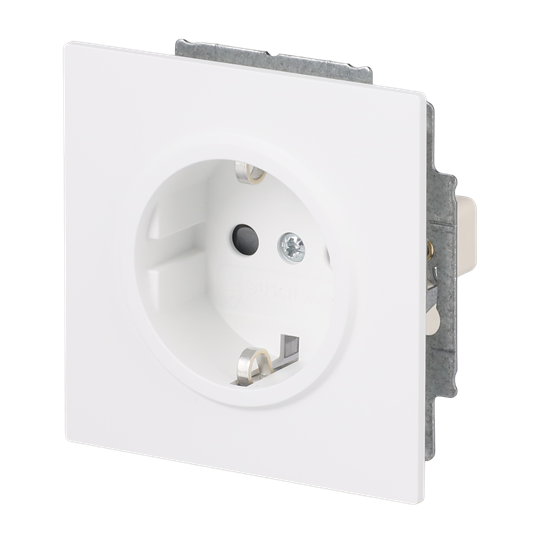 SCHUKO® Steckdose Safety+ ohne Spreize studioweiß matt - Busch-art linear®