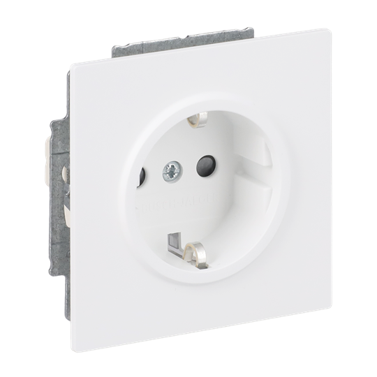 SCHUKO® Steckdose Safety+ ohne Spreize studioweiß matt - Busch-art linear®