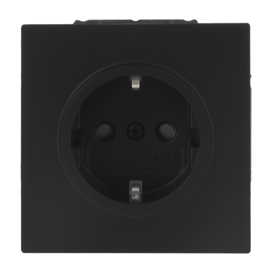 SCHUKO® Steckdosen-Einsatz Safety+ ohne Spreize schwarz matt - Busch-art linear®