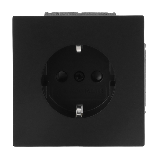 SCHUKO® Steckdosen-Einsatz Ausführung "flat" Safety+ schwarz matt - Busch-art