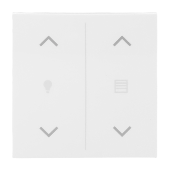 Abdeckung als Wippe 2-fach, mit Symbol "Dimmen/Jalousie", Busch-balance® SI