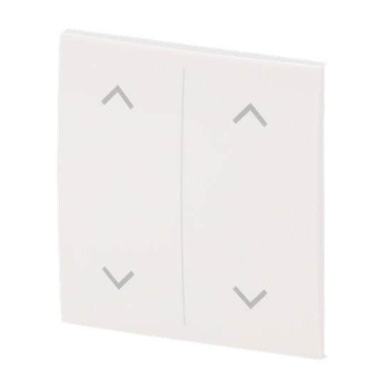 Abdeckung als Wippe 2-fach, mit Symbol "Auf/Ab", Busch-balance® SI