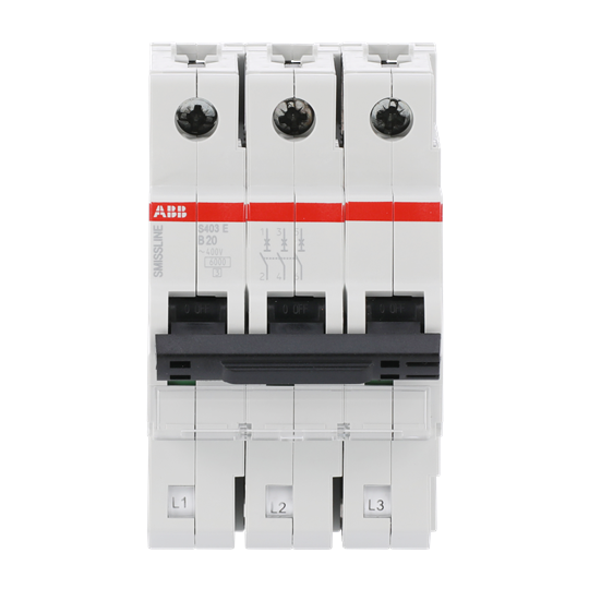 Disjoncteur B-Char., 20 A, 6 kA, 3P, enfichable