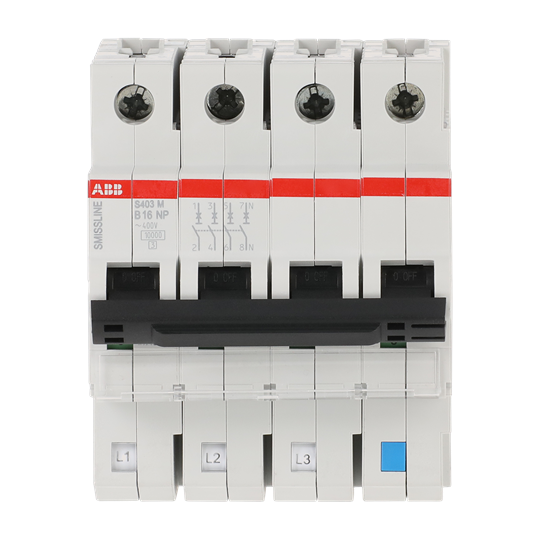Disjoncteur B-Char., 16 A, NP, 10 kA, 4P, enfichable