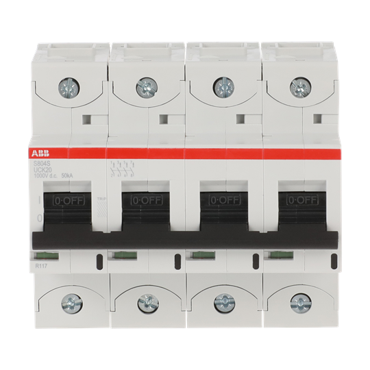 Disjoncteur haute performance, 20A, K, 1000VDC=Icu 50kA, 4P