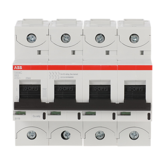 Disjoncteur haute performance, 63A, B, 415 V CA=Icu 25kA, 4P