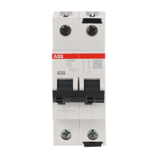 Disjoncteur C-Char., 25 kA, 2A, 2P
