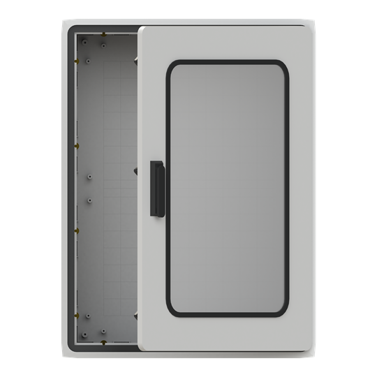 Schrank 1000x750x320 mit Fenstertür (Polycarbonat Fenster) IP54, IK07