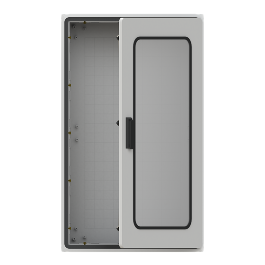 Schrank 1250x750x320 mit Fenstertür Polycarbonat Fenster IP54, IK07