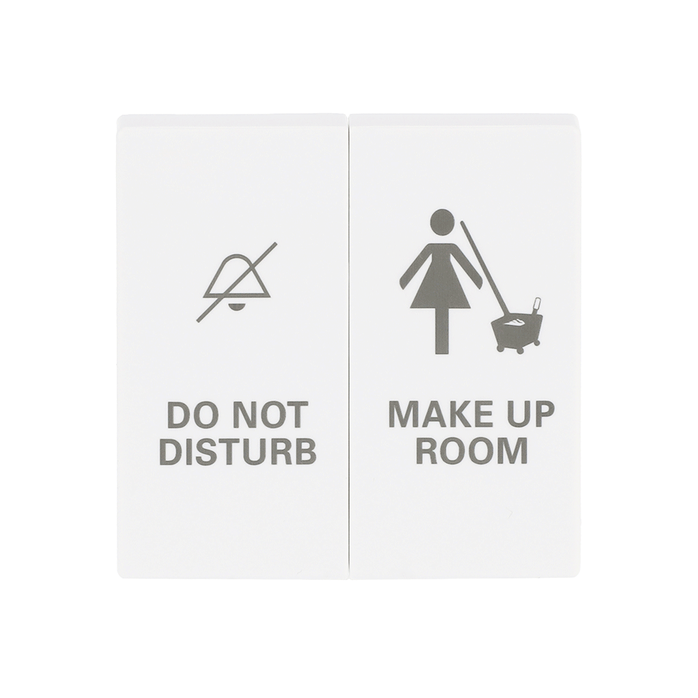 Wippe mit Aufdruck DO NOT DISTURB/MAKE UP ROOM für Schalter/Taster, 2-fach