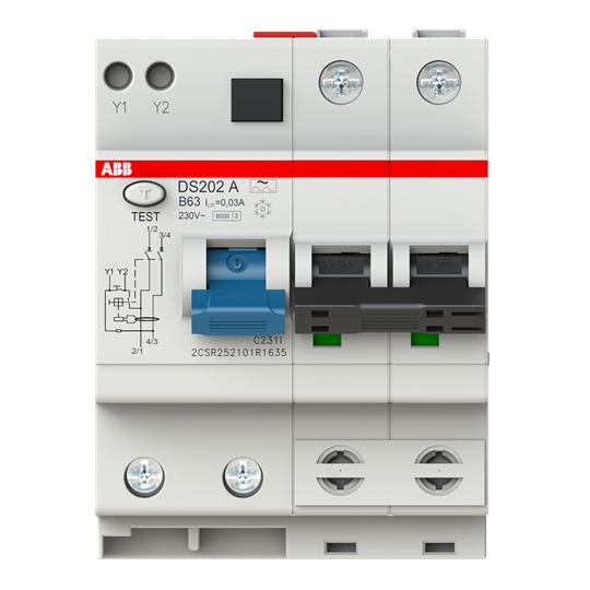 FI/LS-Kombination 6kA, 2P, Typ A, B 63A, 30mA