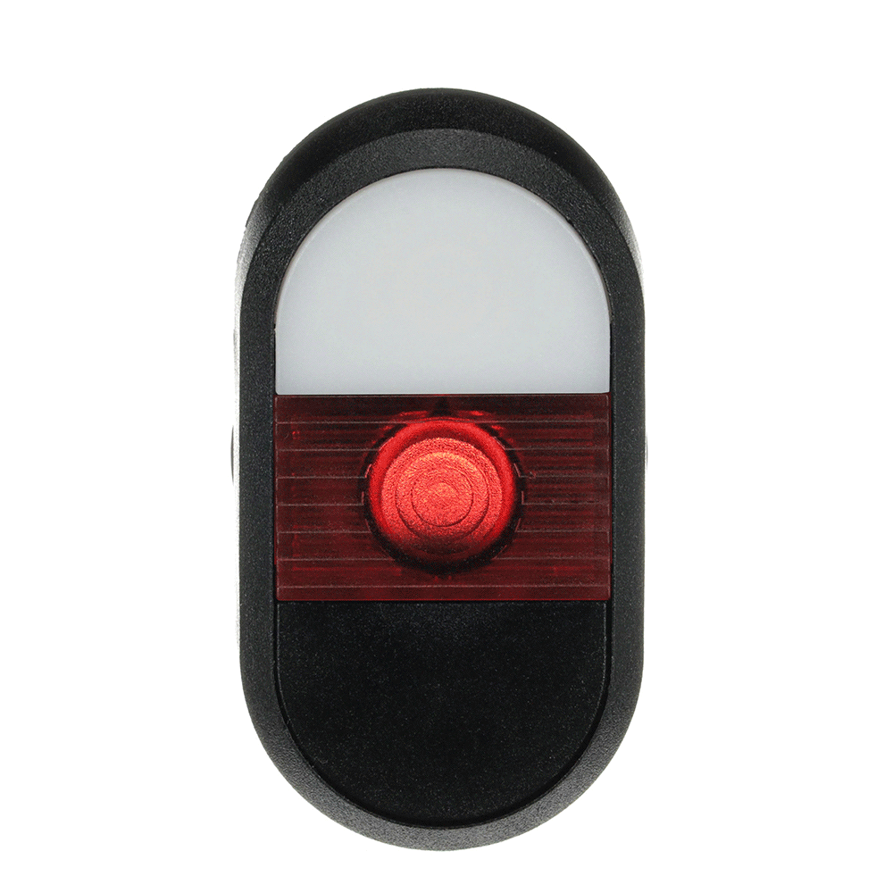 Bouton-poussoir double, touches - haut blanc : sans texte - bas