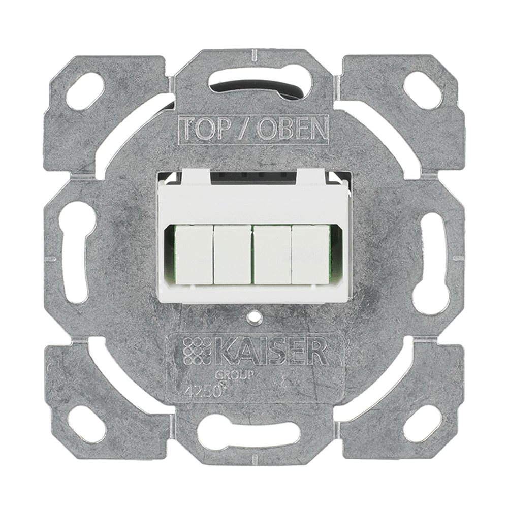 Glasfaser Anschlussdose TAE LC-Quad-Stecker Ausführung: gerade 4-fach silber