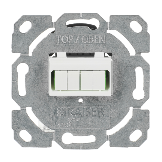 Glasfaser Anschlussdose TAE LC-Quad-Stecker Ausführung: gerade 4-fach silber