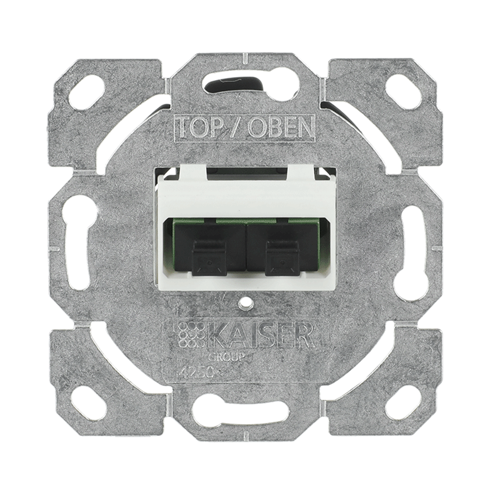 Glasfaser Anschlussdose TAE SC-Duplex-Stecker Ausführung: gerade 2-fach silber