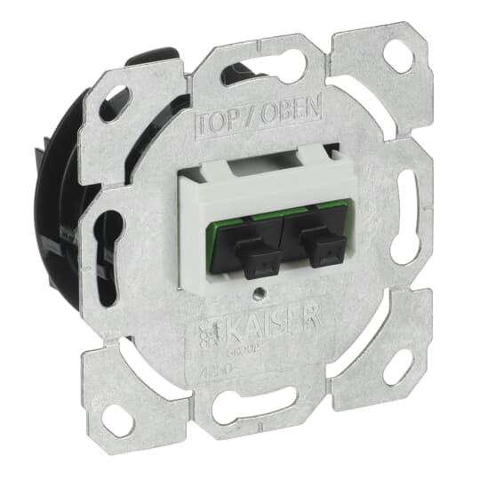 Glasfaser Anschlussdose TAE SC-Duplex-Stecker Ausführung: gerade 2-fach silber