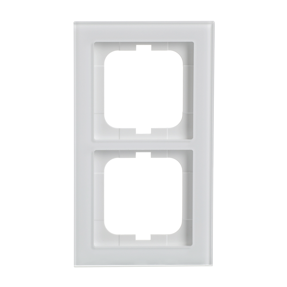 Abdeckrahmen 2-fach weißglas - Busch-axcent® pur