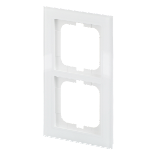 Abdeckrahmen 2-fach weißglas - Busch-axcent® pur