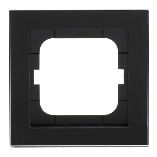 Abdeckrahmen 1-fach Glas schwarz - Busch-axcent® pur