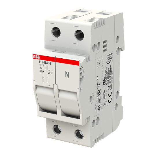 Sicherungs-Trennschalter, 1+N Pol, 32A für Sicherungseinsatz 10,3 x 38mm (AC-22