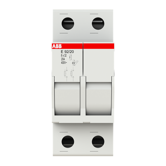 Disjoncteur de protection, 2 pôles, 20A pour fusibles 8,5 x 31,5 mm
