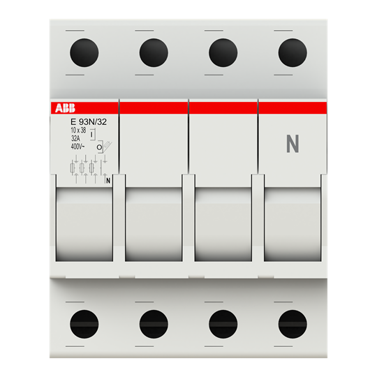 Disjoncteur de protection. 3+N pôles, 32A pour fusibles 10,3 x 38mm (AC-22)