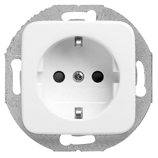 SCHUKO® Steckdosen-Einsatz mit rundem Tragring alpinweiß - Reflex SI