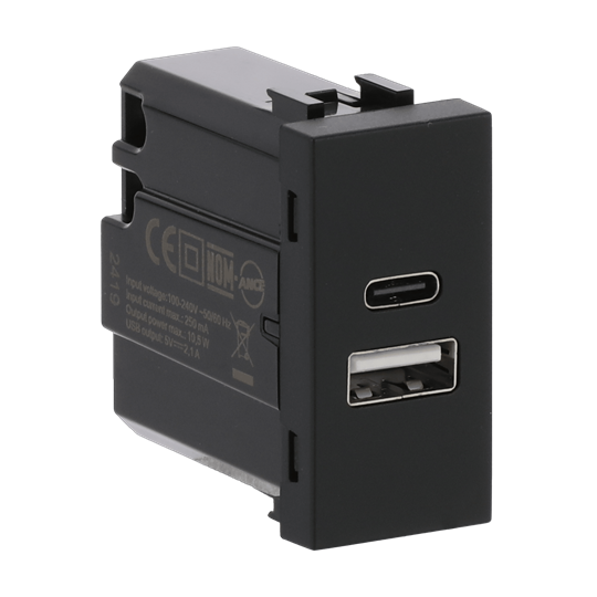Toma cargador USB-A+C 10,5W - 1M - NT