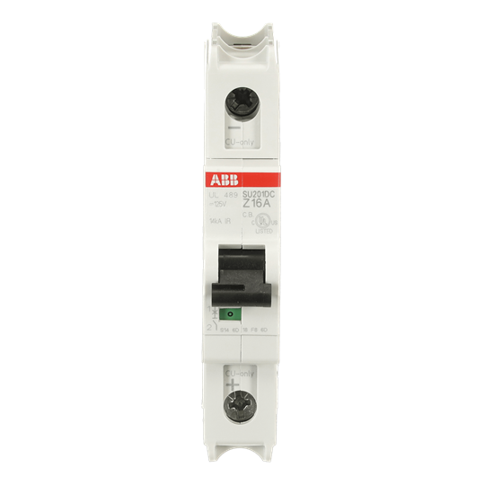 Disjoncteur Z-Char., 14kA, 16A, 1P, UL489 pour tension continue jusqu'à 125 V DC
