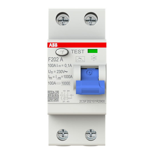 Disjoncteur différentiel 2P, Type A, 100A, 100mA