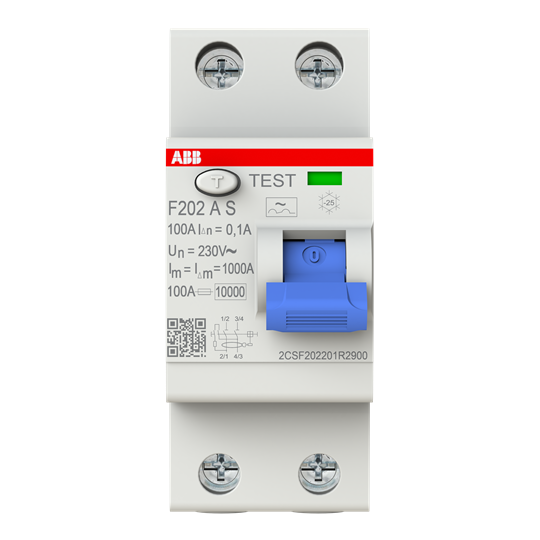 Disjoncteur de protection 2P, Type A, 100A, 100mA, sélectif