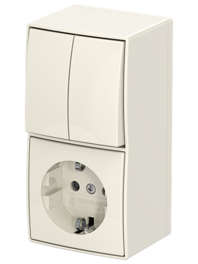 Combinaison Interrupteur à bascule Câblage en série Prise SCHUKO® Safety+ de surface