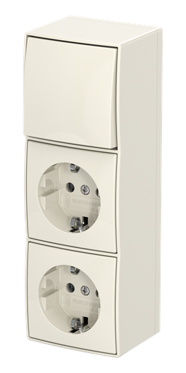 Combiné interrupteur basculeur sortie/interrupteur à bascule SCHUKO® prise double Safety+