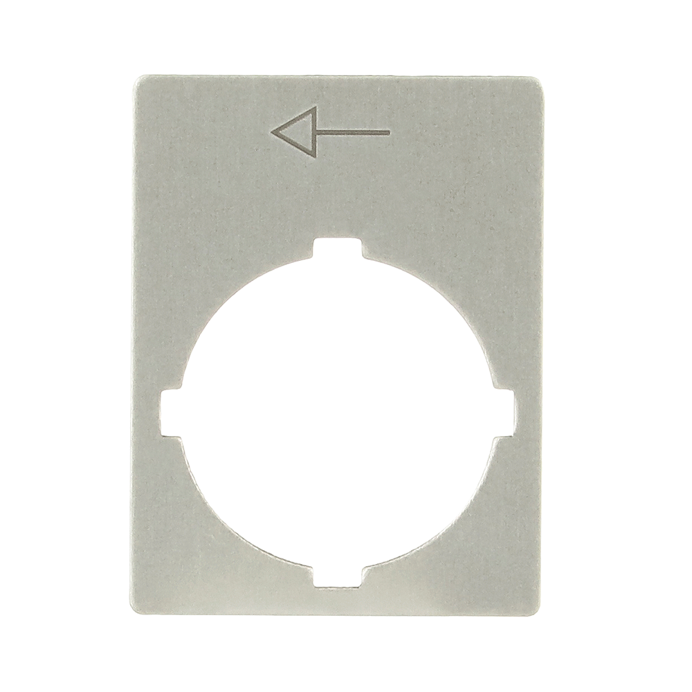 Plaque signalétique "<--" (flèche vers la gauche), pour interrupteur avec 1 position de commutation