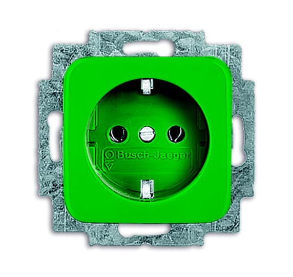 SCHUKO® Steckdosen-Einsatz Safety+ grün - Reflex SI mit erh. Berührungsschutz