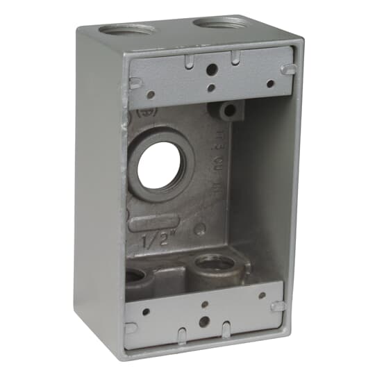 OUTDOOR RECT BOX 5X1/2 HOLE SILVER