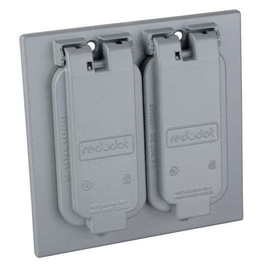 2 GANG GFCI RECEPTACLE COVER SILVER